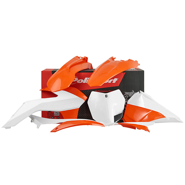 Kit de plásticos KTM SX/SX-F/XC 13-15 Polisport - OEM naranja-blanco 90638