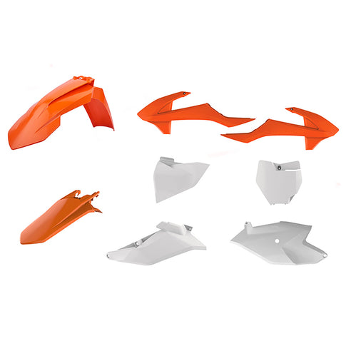 Kit de plásticos KTM 85SX 18-22 Polisport - OEM naranja-blanco 90760