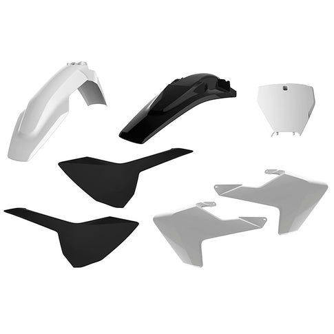 Kit de plásticos TC125/250 FC250/350/453 16-18 Polisport - negro-blanco 90828