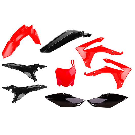 Kit de plásticos Honda CRF450R 13-16 CRF250R 14-17 Polisport negro-rojo 90832
