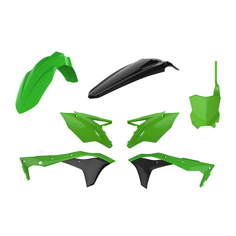Kit de plásticos KX250F 17-20 Polisport - negro-verde 90836