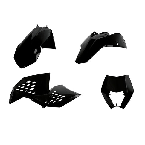 Kit de plásticos KTM EXC/EXC-F con mascara careta 08-11 Polisport - negro 90851