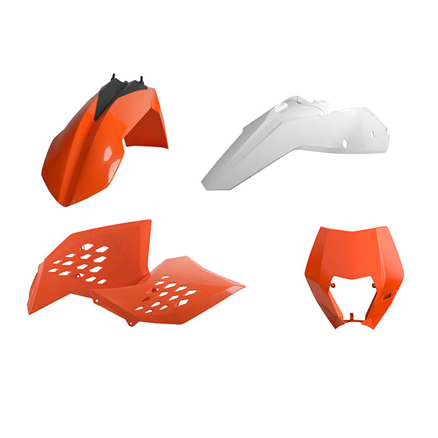 Kit de plásticos KTM EXC/EXC-F 08-11 Polisport - OEM guardabarros blanco 90853