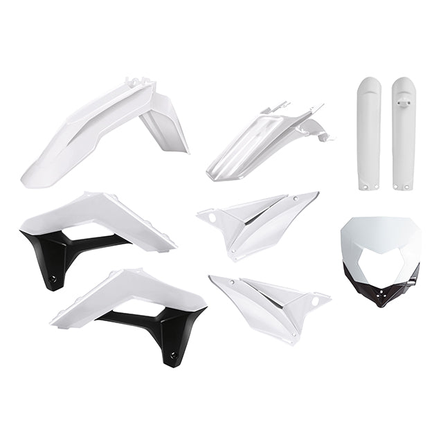 Kit de plásticos Sherco SE-R/SEF-R con protectores de horquilla y careta 17-22 Polisport - blanco 90857