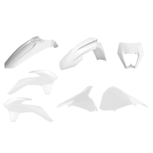 Kit de plásticos Restyling delanteros con mascara careta KTM EXC/EXC-F 14-16 Polisport - blanco 90879