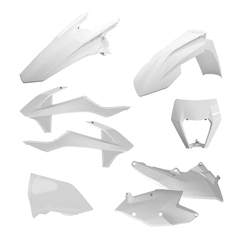 Kit de plásticos con mascara careta KTM EXC/EXC-F 17-19 Polisport - blanco 90882