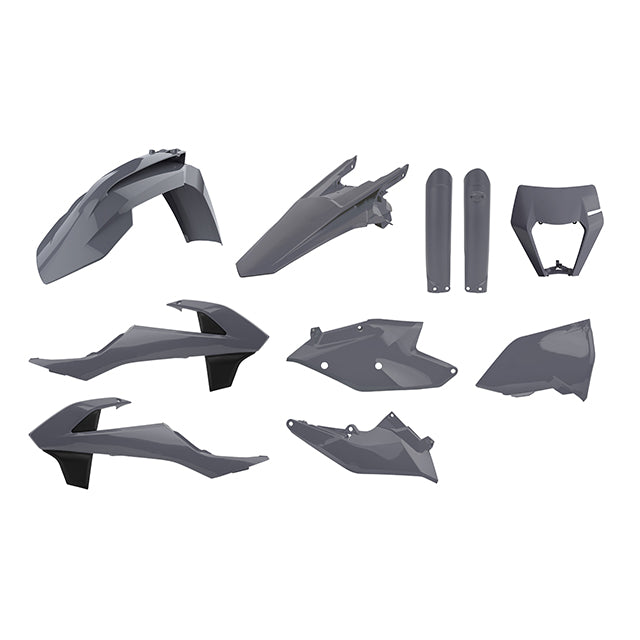 Kit de plastiques avec masque KTM EXC/EXC-F 17-19 Polisport - nardo grey