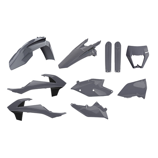 Kit de plásticos con mascara careta KTM EXC/EXC-F 17-19 Polisport - nardo grey 90889