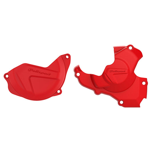 Kit Tapa embrague y encendido CRF450R 10-16 Polisport - rojo 90960