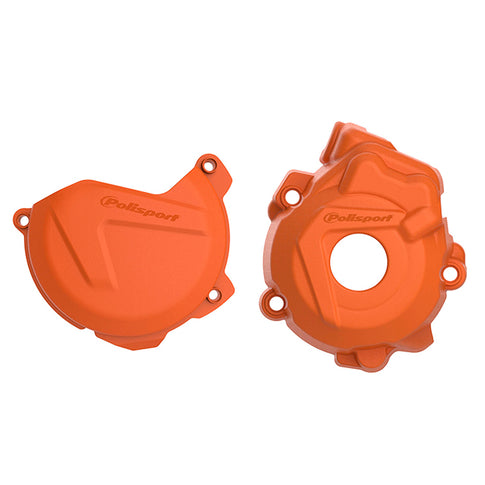Kit Tapa embrague y encendido KTM SXF/XCF HUSQ FC 250/351 13-15 Polisport - naranja 90971