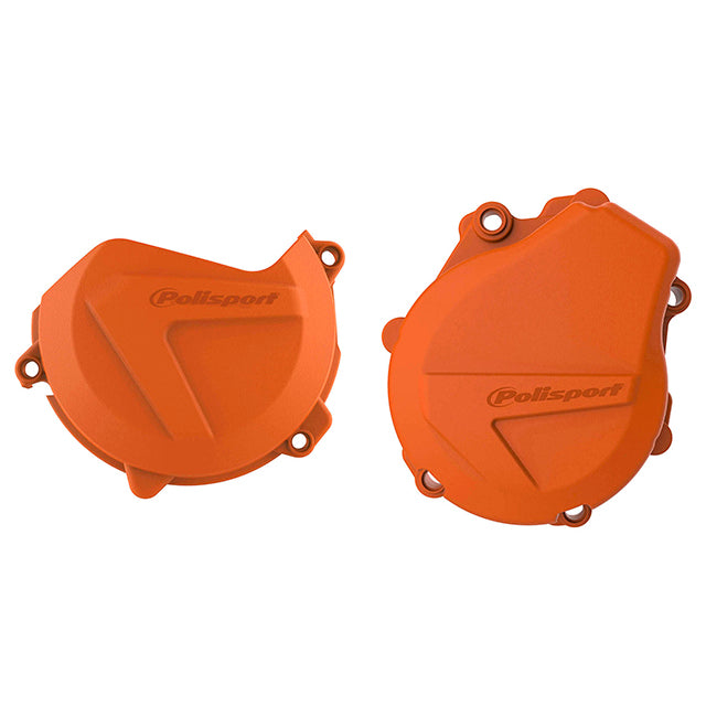 Kit Tapa embrague y encendido KTM EXCF/XCFW450/500 HUSQ FE450/501 17-22 Polisport - naranja 90992