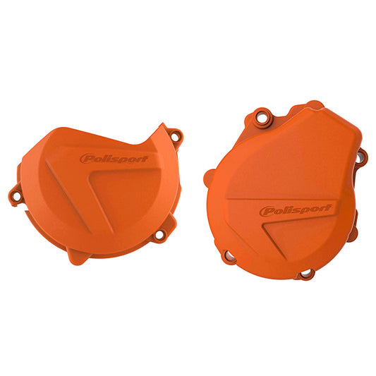 Kit Tapa embrague y encendido KTM EXCF/XCFW450/500 HUSQ FE450/501 17-22 Polisport - naranja 90992