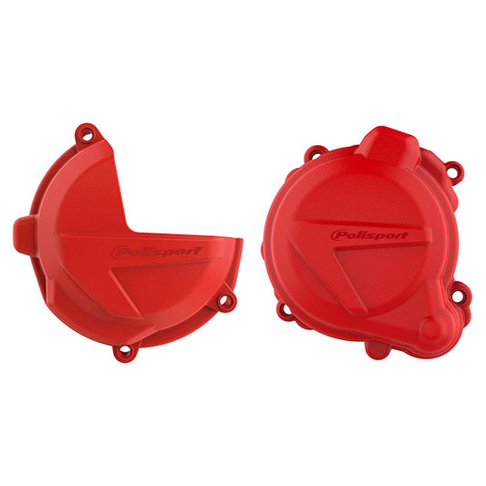 Clutch and ignition cover kit RR250/300 2T Xtrainer300 18-22 Polisport - red