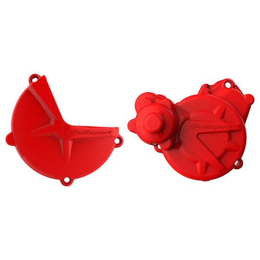Clutch and ignition cover kit EC250/300 17-20 Polisport - red