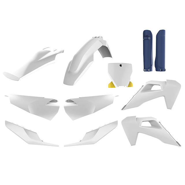Kit de plásticos TC125/250 FC250/350/450 19-22 Polisport - OEM blanco-amarillo-azul 91098