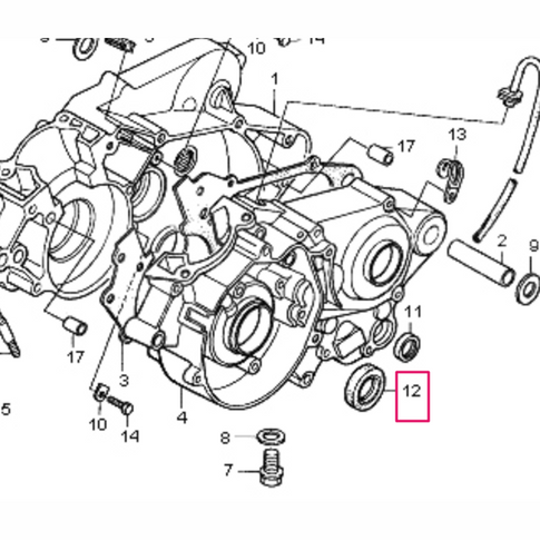 Retén aceite Honda NSR 75/80 20x32x7 Nok 91205-166-004