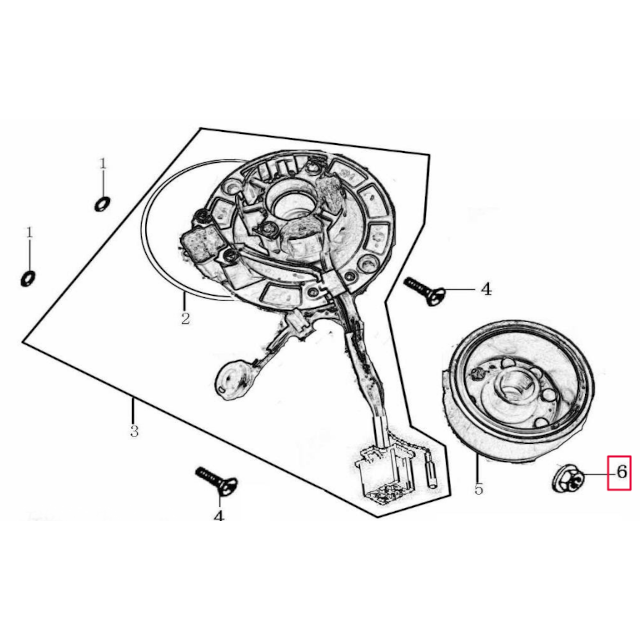 Tuerca cigüeñal/encendido Pitbike Zongshen 91213-D002-00000X