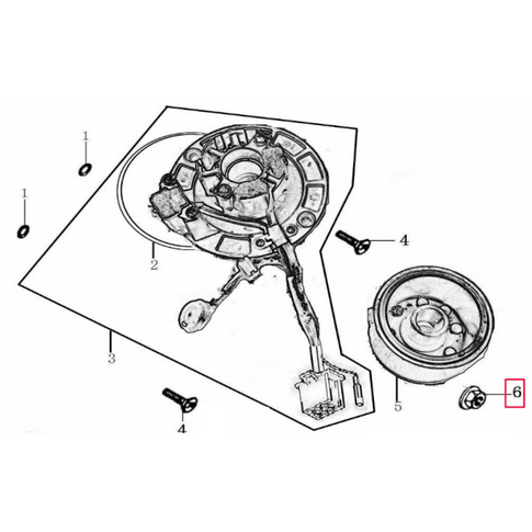 Tuerca cigüeñal/encendido Pitbike Zongshen 91213-D002-00000X