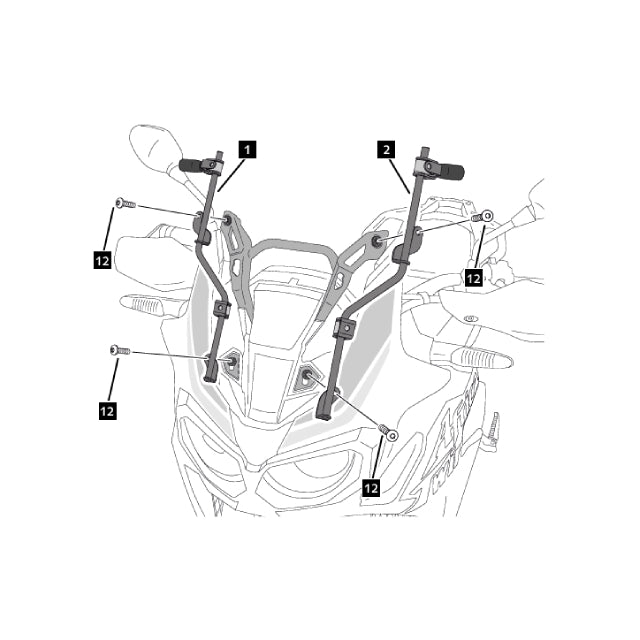 Soporte Fijador Simétrico para Cúpula Negro Honda CRF 1000 L Africa Twin 16'-18' PUIG 9154N