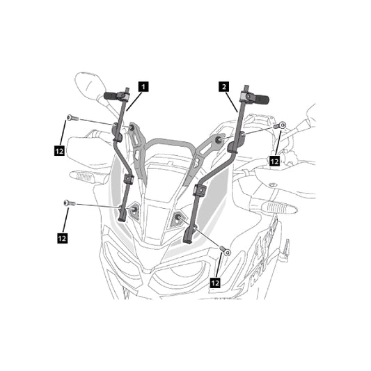Soporte Fijador Simétrico para Cúpula Negro Honda CRF 1000 L Africa Twin 16'-18' PUIG 9154N