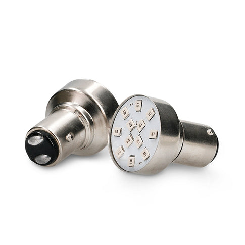Red LED Bulbs rear pilot 12 LEDs BAY15D type 2 units