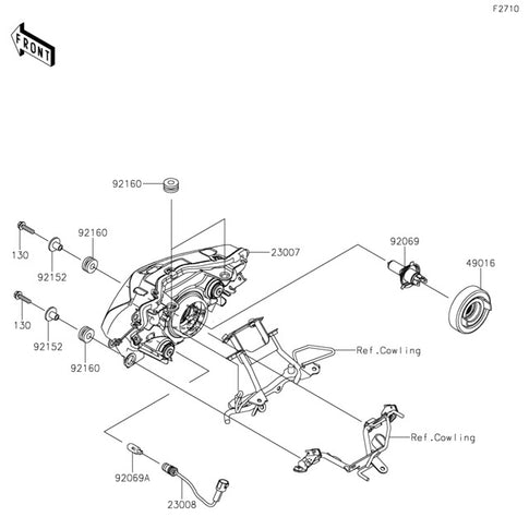 Casquillo para goma soporte faro Kawasaki 92152-1985