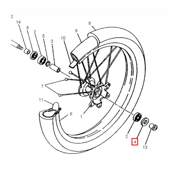 Retén derecho rueda trasera Yamaha YZF-R 125 08-13 931-06220-32-00