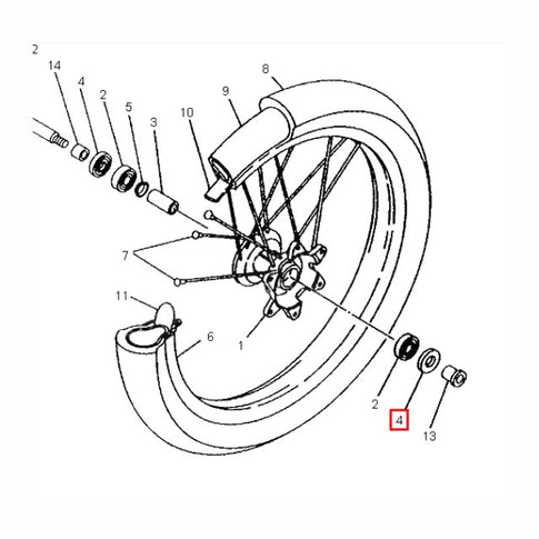 Retén derecho rueda trasera Yamaha YZF-R 125 08-13 931-06220-32-00