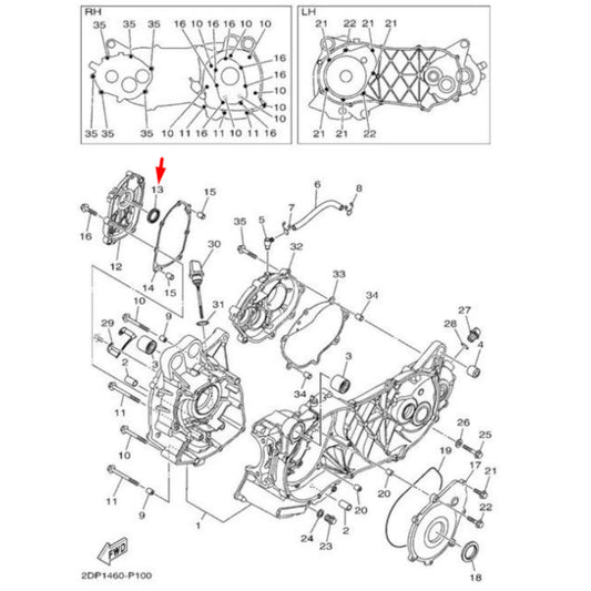 Retentor <div data-glossary-id="3227314">cambota</div> lado da ignição Yamaha N-Max / X-Max 125 21-26 