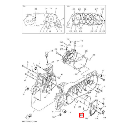 Torica tapa interior variador/cigueñal Yamaha N-Max / X-Max 125 21-26