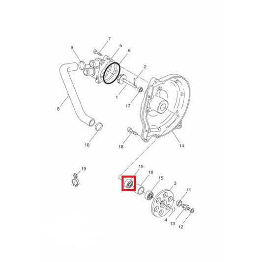 Cojinete bomba de agua Minarelli scooter Yamaha 93306082Y000