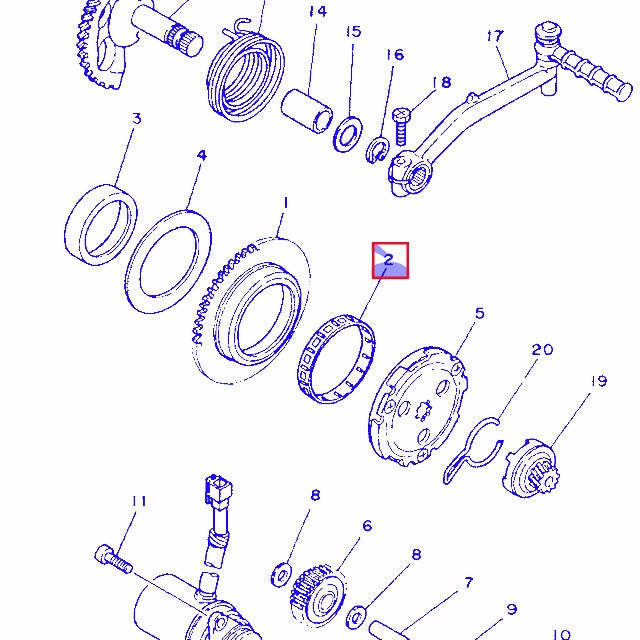 Cojinete de agujas arranque Yamaha CRZ / DT 50 / TZR 80 933-10255-B7-00