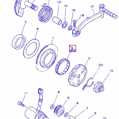 Cojinete de agujas arranque Yamaha CRZ / DT 50 / TZR 80 933-10255-B7-00