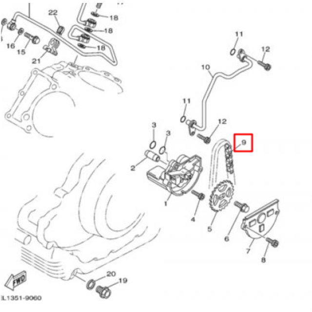 Cadena bomba de aceite Yamaha XVS Dragstsar 1100 945802506600