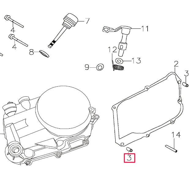 Casquillo centrador tapa embrague Pitbike motor 150-3 150-5 YX 97108012