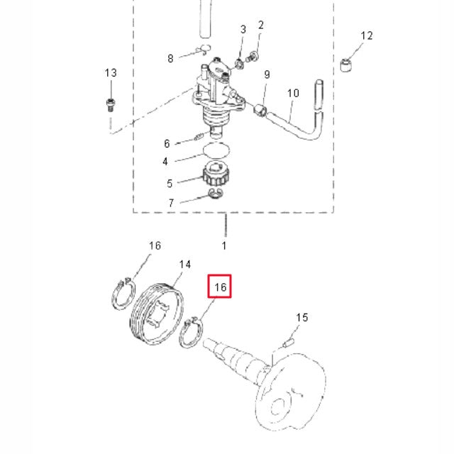 Clip cigüeñal / bomba de aceite Minarelli horizontal Yamaha 990091940000