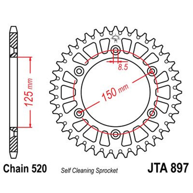 Corona de Alumínio 48 Dientes JTA897 JT Sprockets