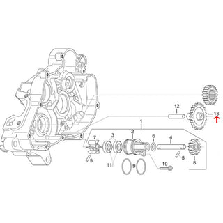 Piñon bomba de aceite 28/13-Z  Aprilia RS 125 / Rotax 122 AP0634035