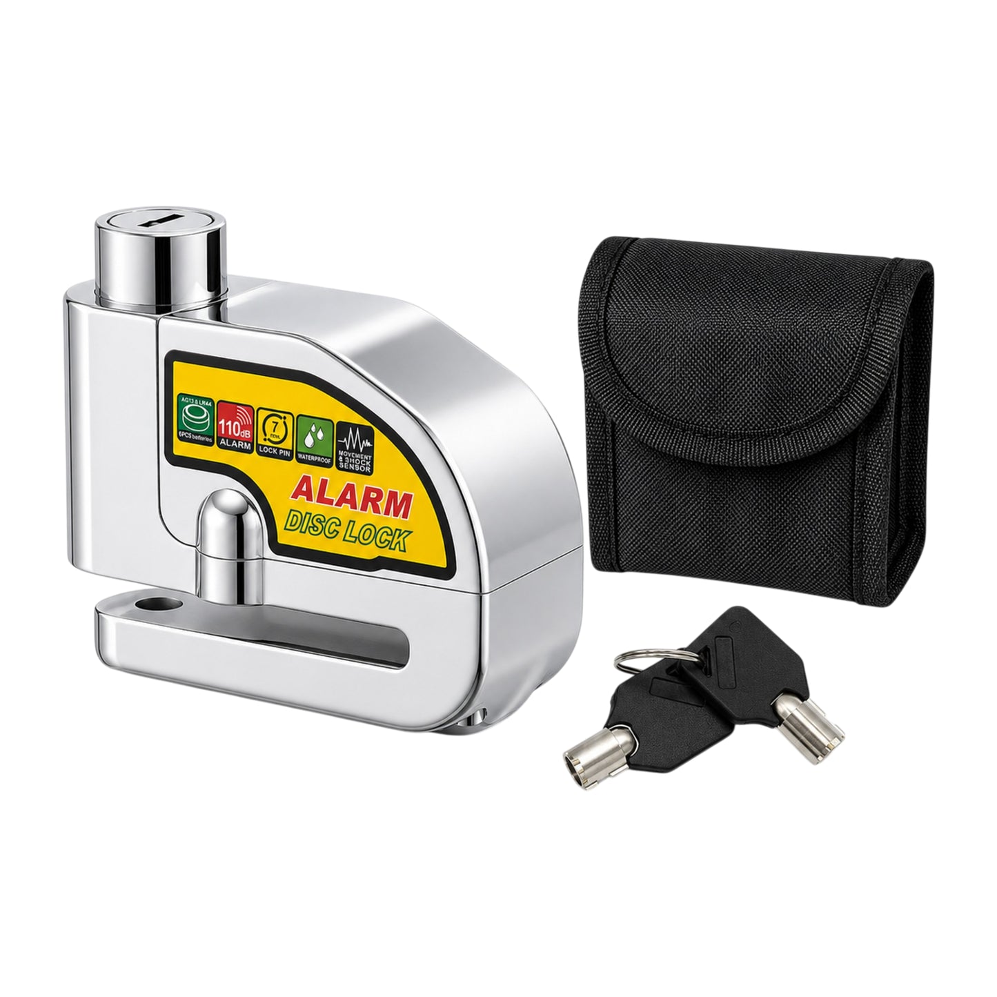 Candado disco antirrobo con alarma d.7mm Allpro