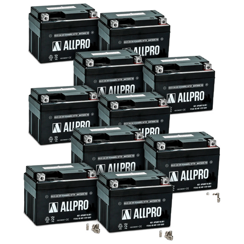 Box of 10 precharged YTX4L-BS Allpro batteries 
