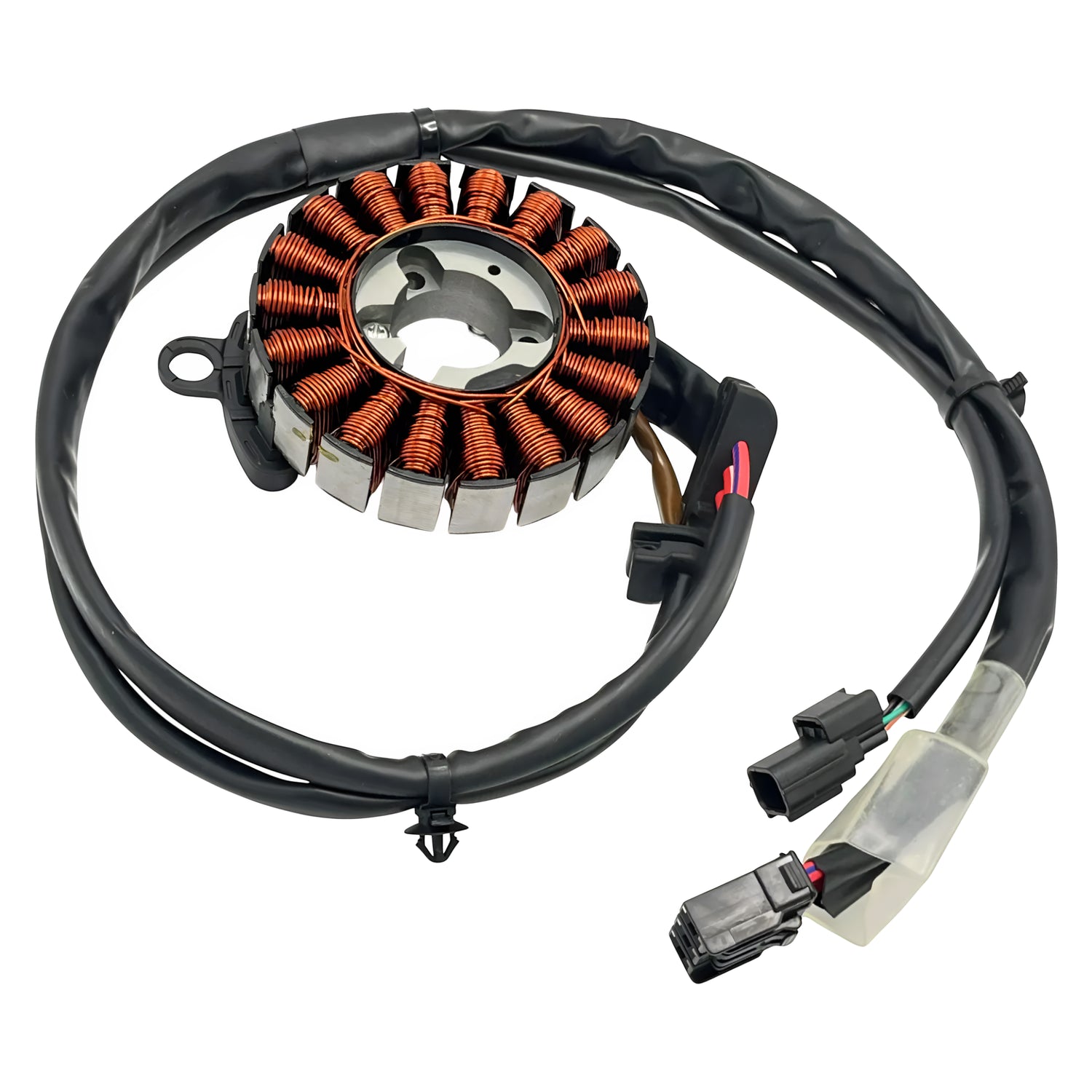 Stator de encendido AllPro compatible con Honda PCX 125 2021-2024, con 2 conectores de 4 y 3 pines, fiable y duradero.