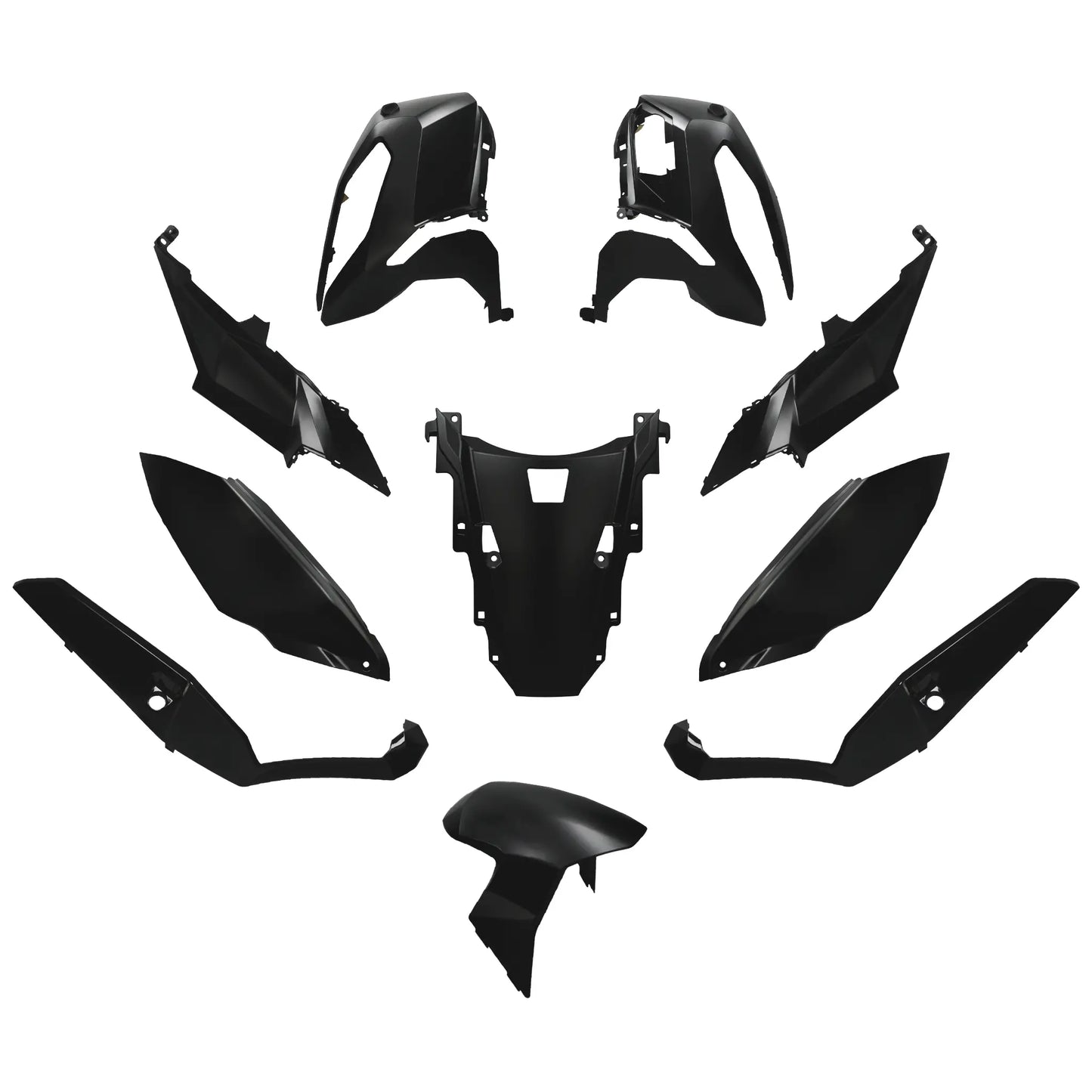 Kit carénages Honda XADV 750 21-23 10 pièces Noir mat métallisé AllPro