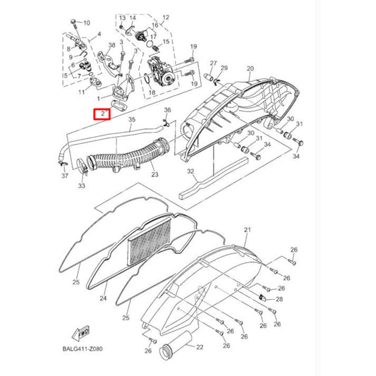 Junta <div data-glossary-id="3684671">tubo de admissão</div> Yamaha N-Max / X-Max 125 21-26 