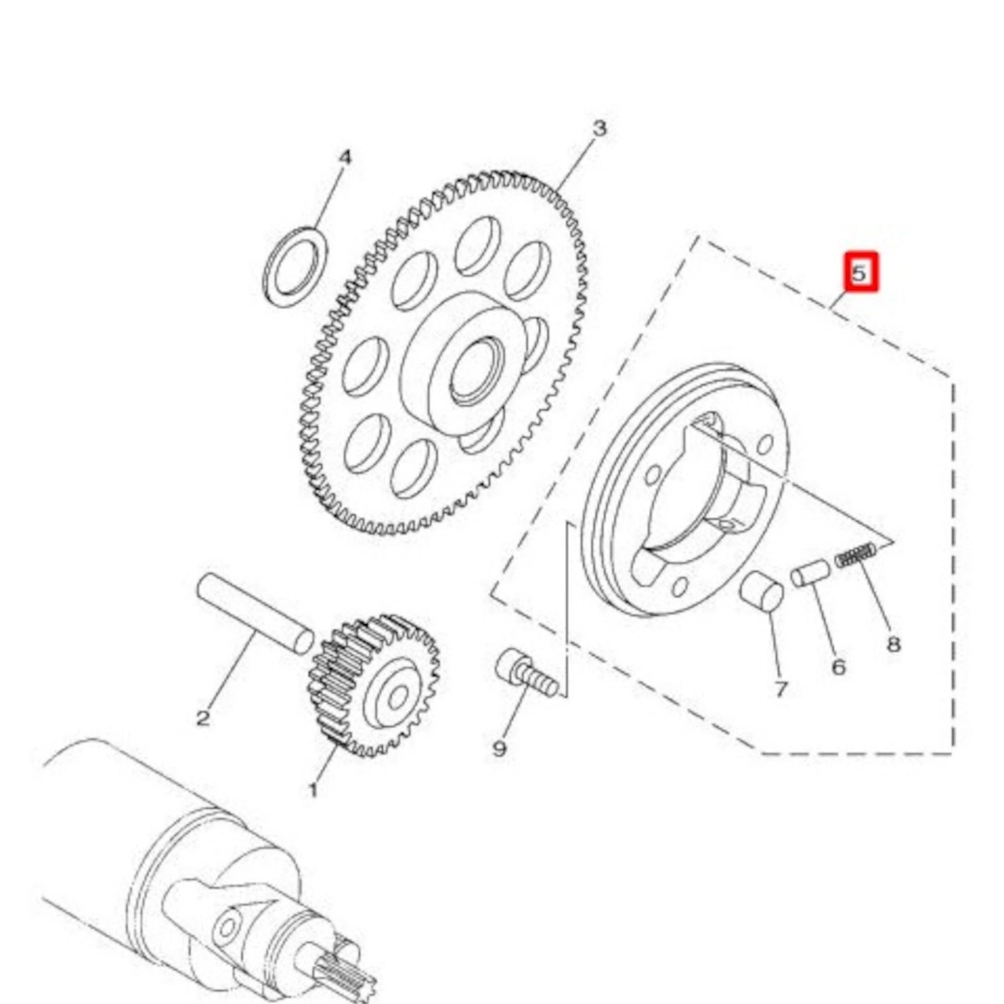 Yamaha DT 125 RE/X starter clutch 