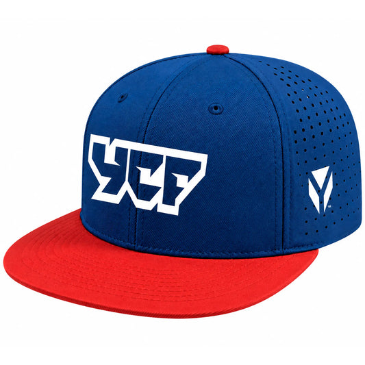 Gorra YCF visera plana - Azul-Rojo