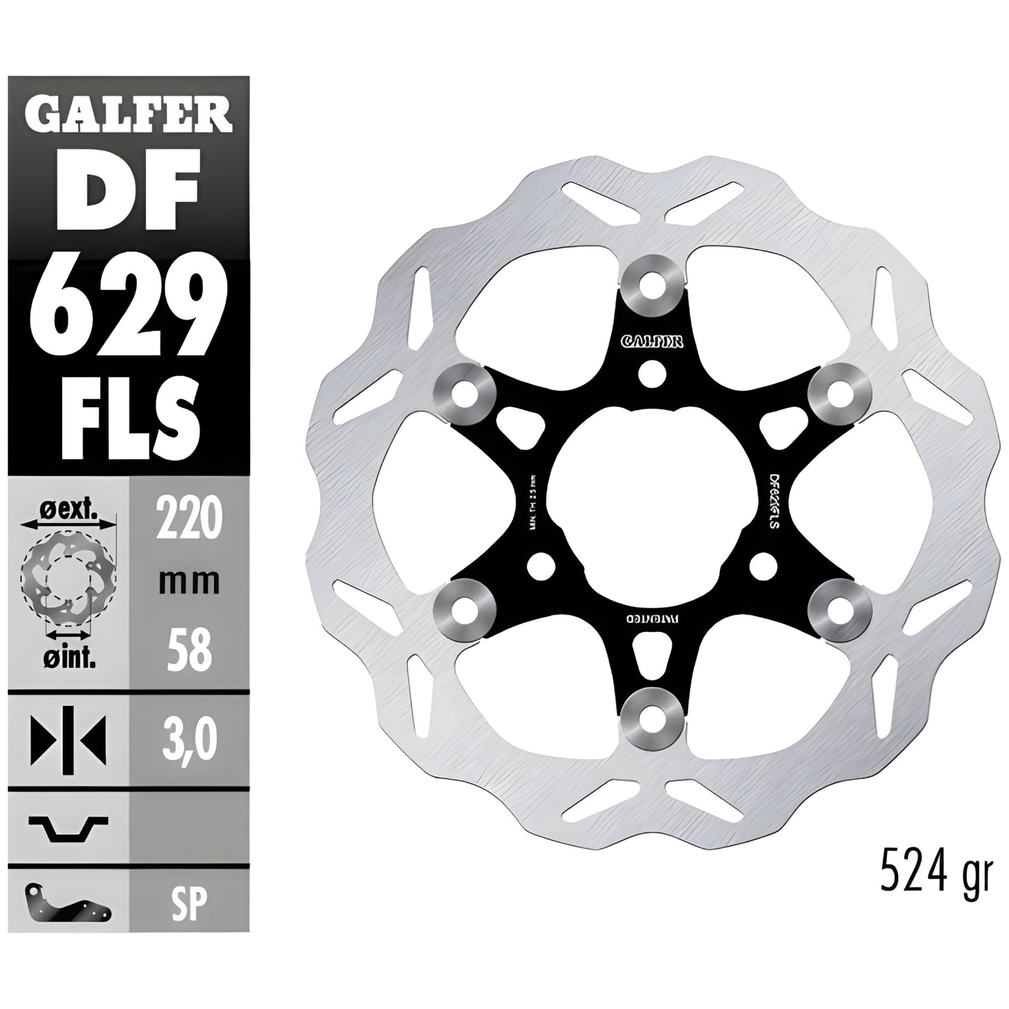 Disco de freno delantero flotante Yamaha Jog RR oversize d.220mm Galfer DF629FLS