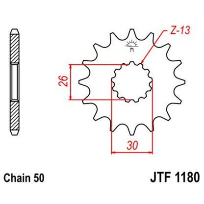 Piñon de Acero 19 Dientes Con Goma JTF1180 JT Sprockets
