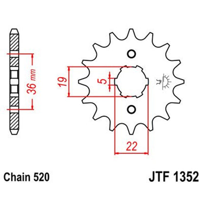 Piñon de Acero 13 Dientes JTF1352 JT Sprockets