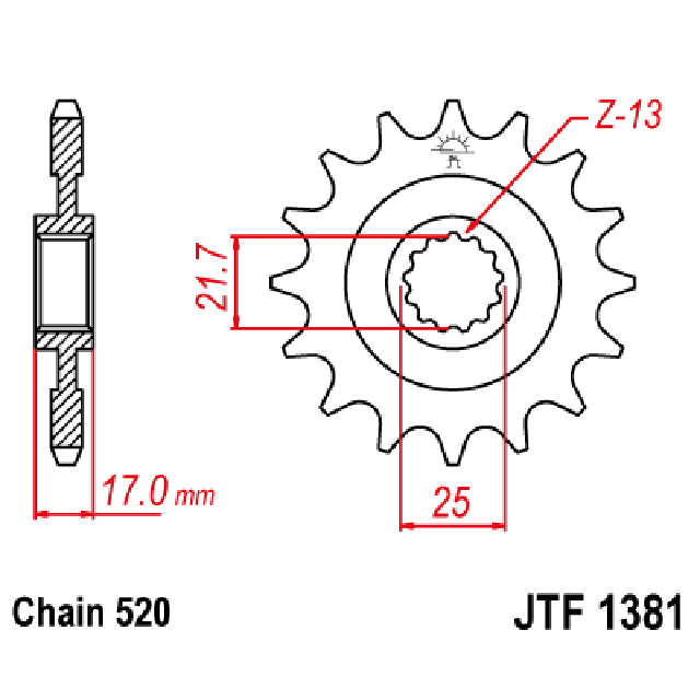 Piñon de Acero 15 Dientes Con Goma JTF1381 JT Sprockets