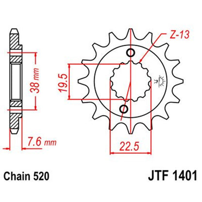 Piñon de Acero 15 Dientes JTF1401 JT Sprockets